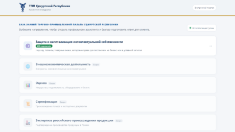 Как превратить корпоративные знания в интеллектуального помощника: кейс ТПП Удмуртской Республики