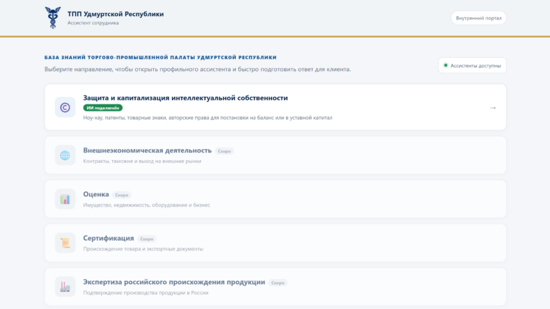 Как превратить корпоративные знания в интеллектуального помощника: кейс ТПП Удмуртской Республики